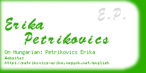 erika petrikovics business card